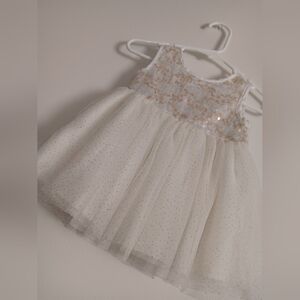 Sparkling White and Gold Baby Dress